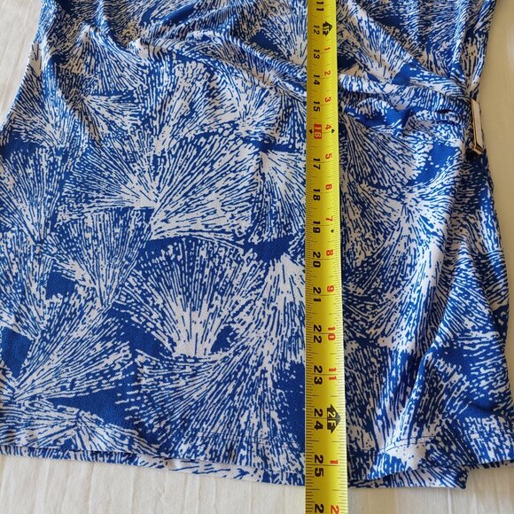 Charter Club Tile-Print Crossover Wrap Stretchy Top from Macy's, Size XS - Picture 7 of 7